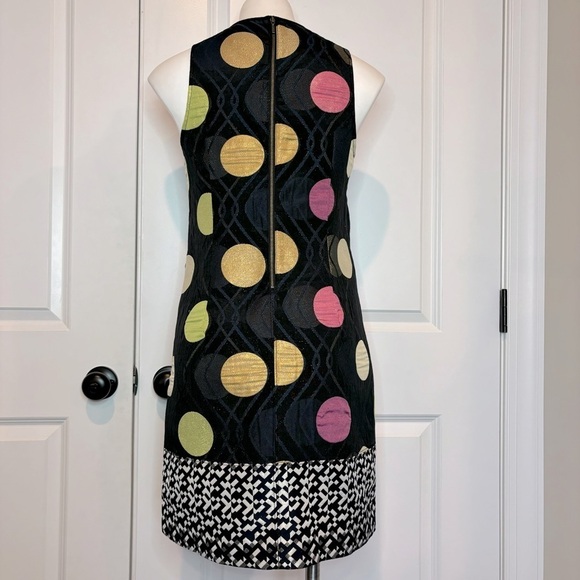 Anthro Maeve Lace Polka Dot Mixed Print Sleeveless Shift Dress XS - Picture 5 of 11